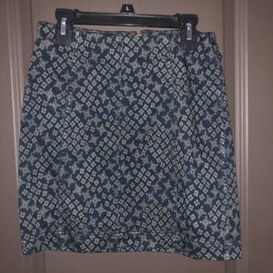 Free people pattern denim skirt